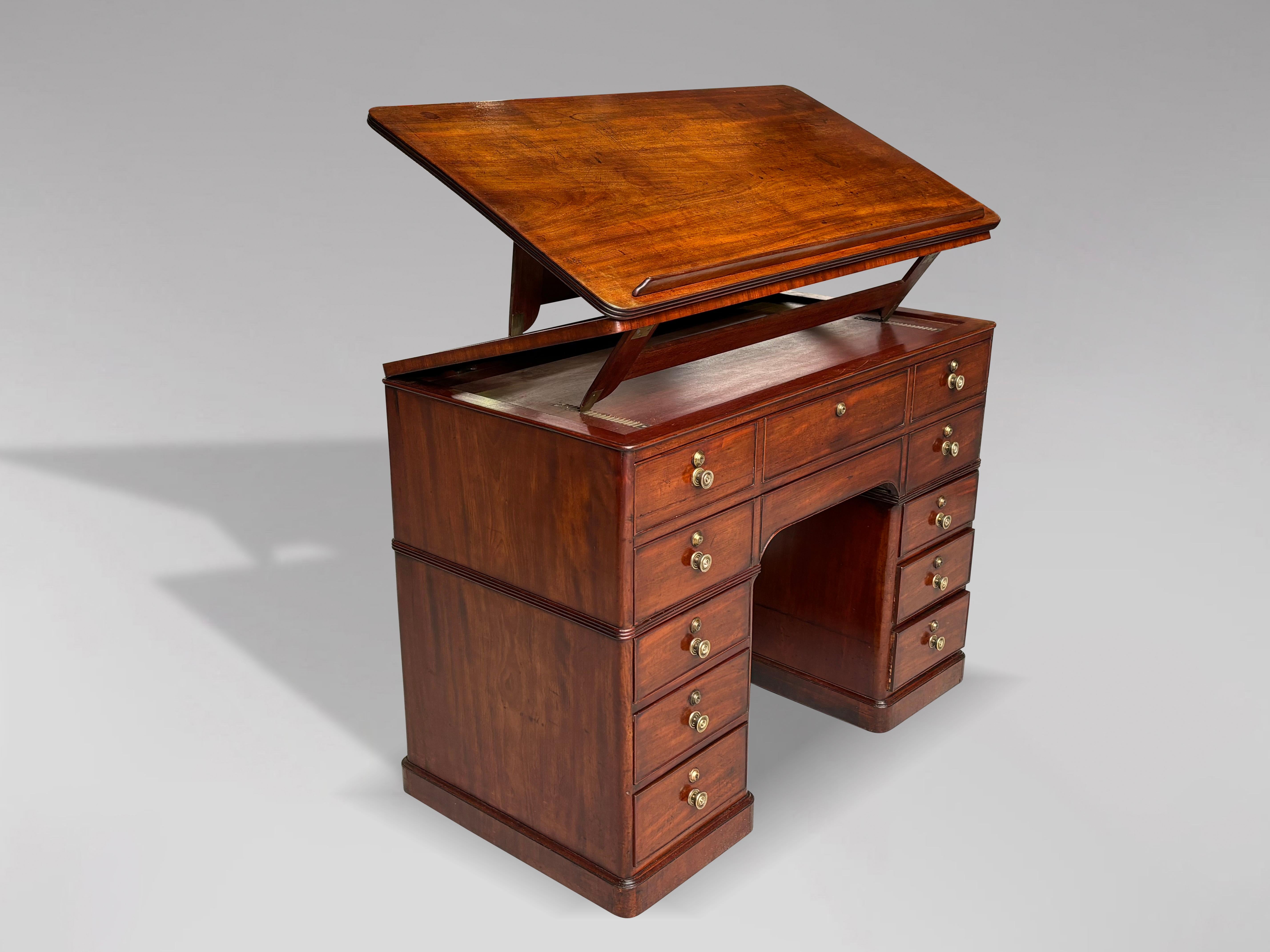 British 18th Century George III Period Mahogany Architect's Desk For Sale