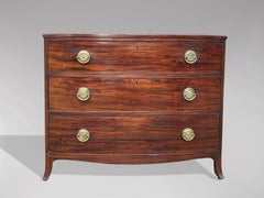 18th Century George III Period Mahogany Bow Fronted Chest of Drawers