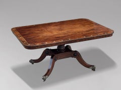 18th Century George III Period Mahogany Brass Inlay Centre table