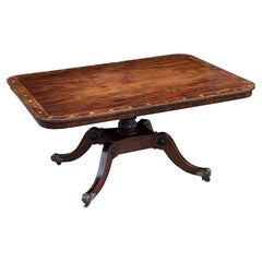 18th Century George III Period Mahogany & Brass Inlay Centre Table