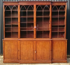 18th Century George III Period Mahogany Breakfront Bookcase