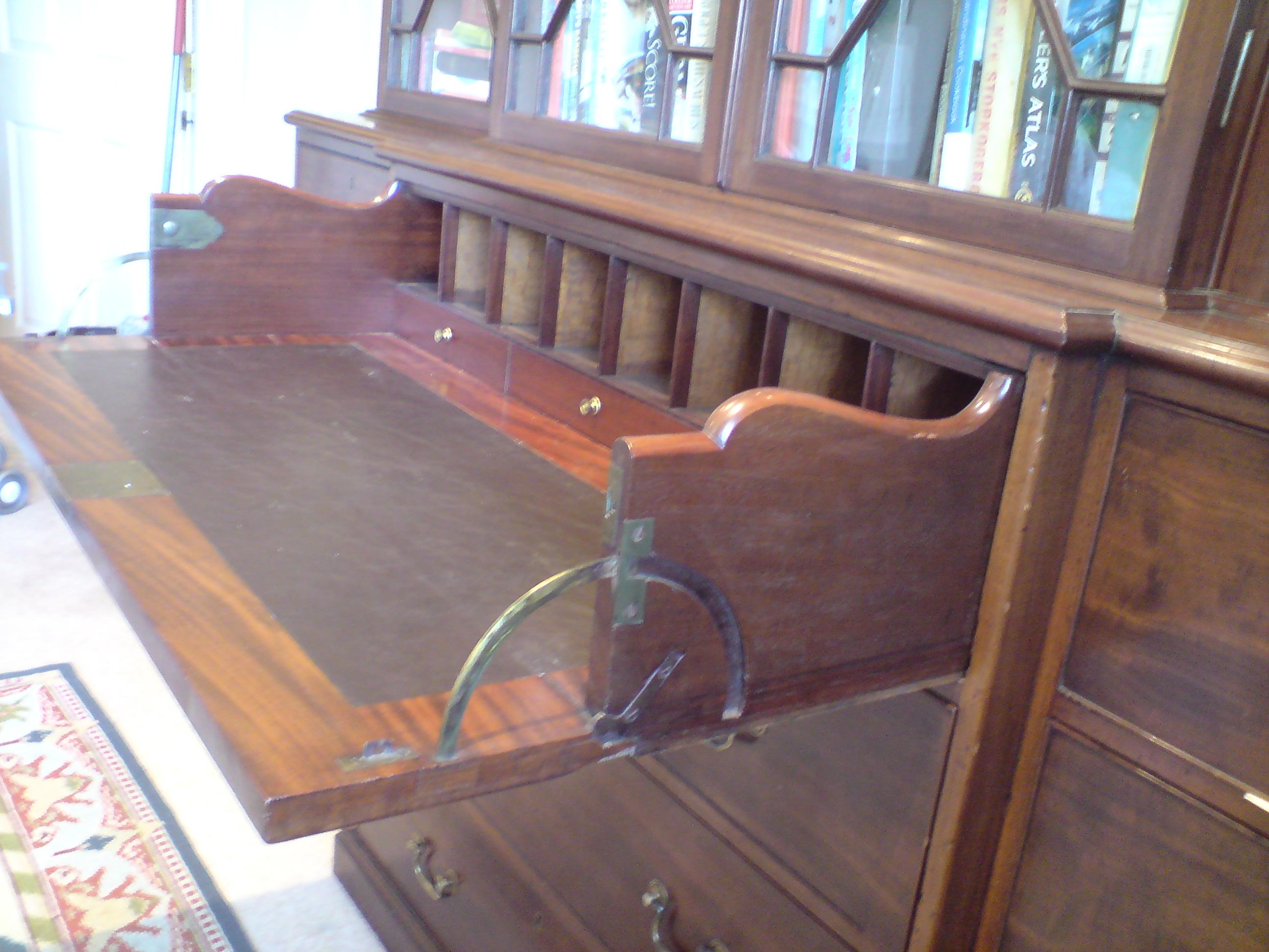 British 18th Century George III Period Mahogany Breakfront Secretary Bookcase For Sale
