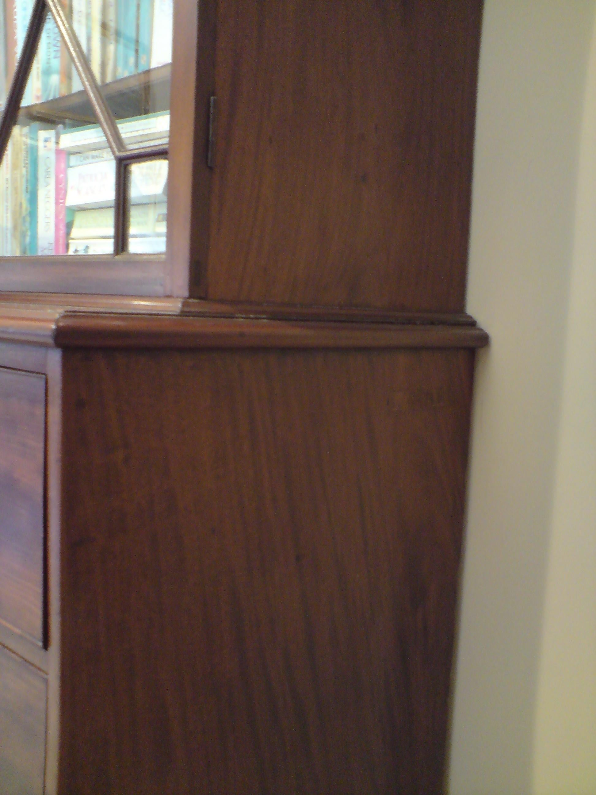 Early 19th Century 18th Century George III Period Mahogany Breakfront Secretary Bookcase For Sale