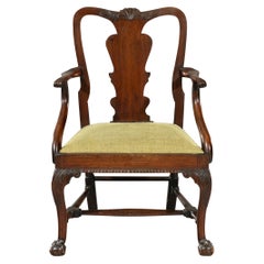 18th Century George III Period Mahogany Carved Elbow Armchair