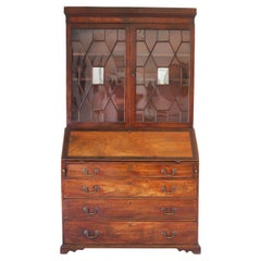 18th Century George III Period Mahogany Country House Bureau Bookcase