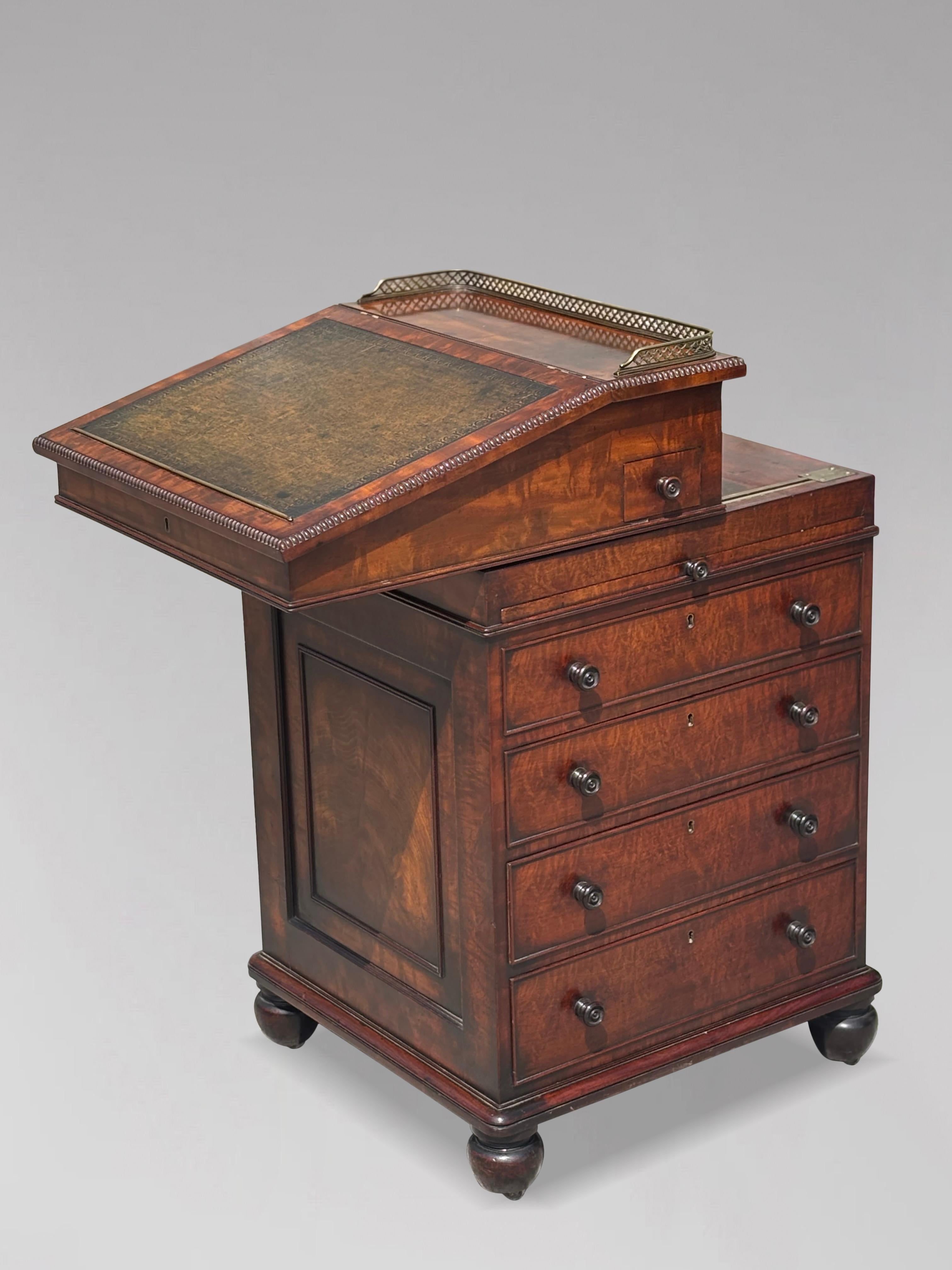 Davenport de caoba del periodo Jorge III del siglo XVIII por Gillows de Lancaster en venta 6