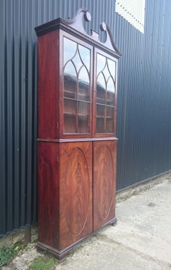 18th Century George III Period Mahogany Glazed Bookcase