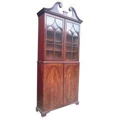 Antique 18th Century George III Period Mahogany Glazed Bookcase