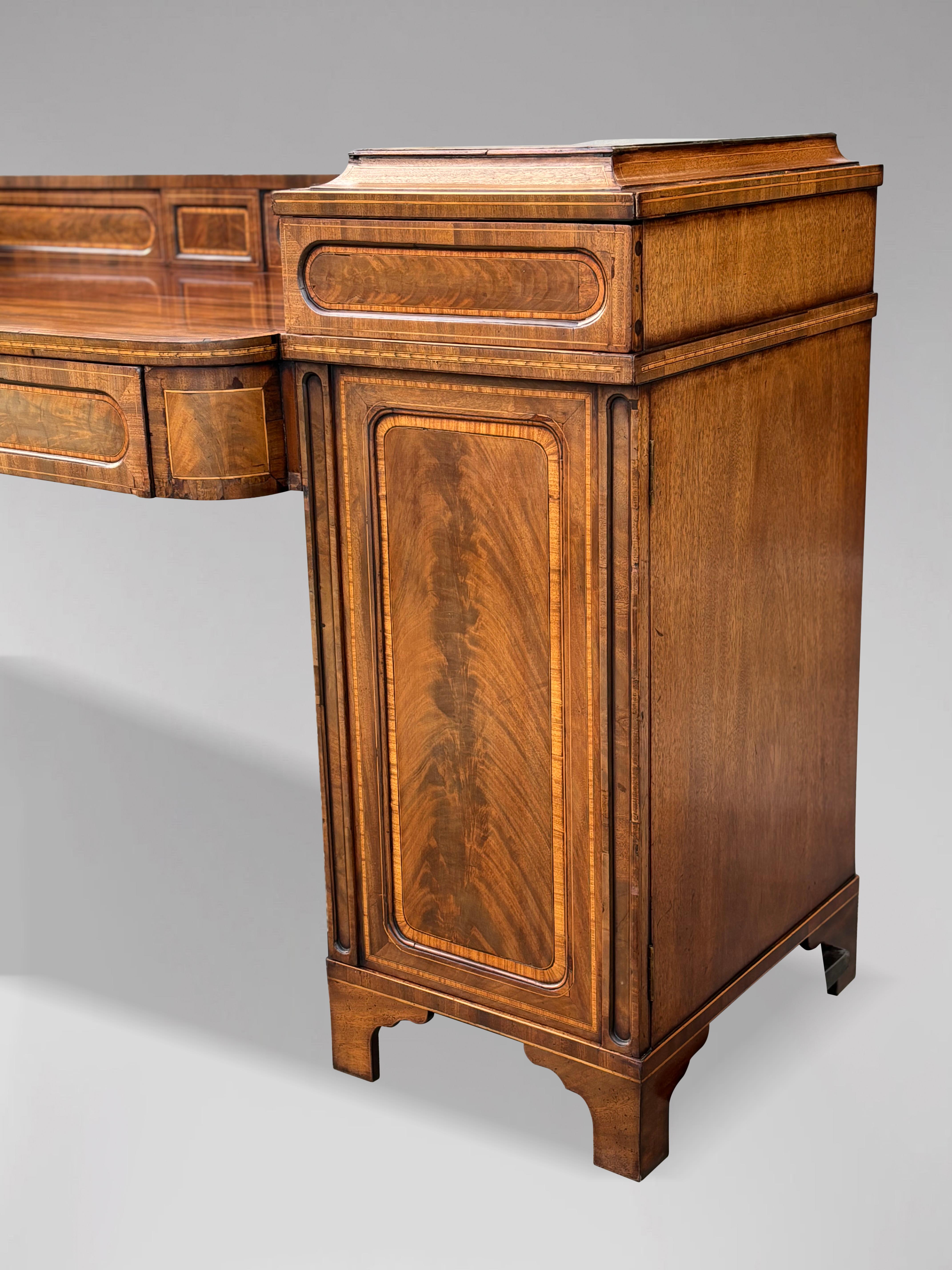 18th Century George III Period Mahogany & Inlay Pedestal Sideboard For Sale 3