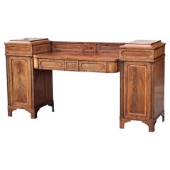 18. Jahrhundert George III Periode Mahagoni & Inlay Pedestal Sideboard