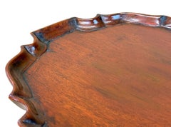18th Century George III Period Mahogany Kettle Stand With Piecrust Top