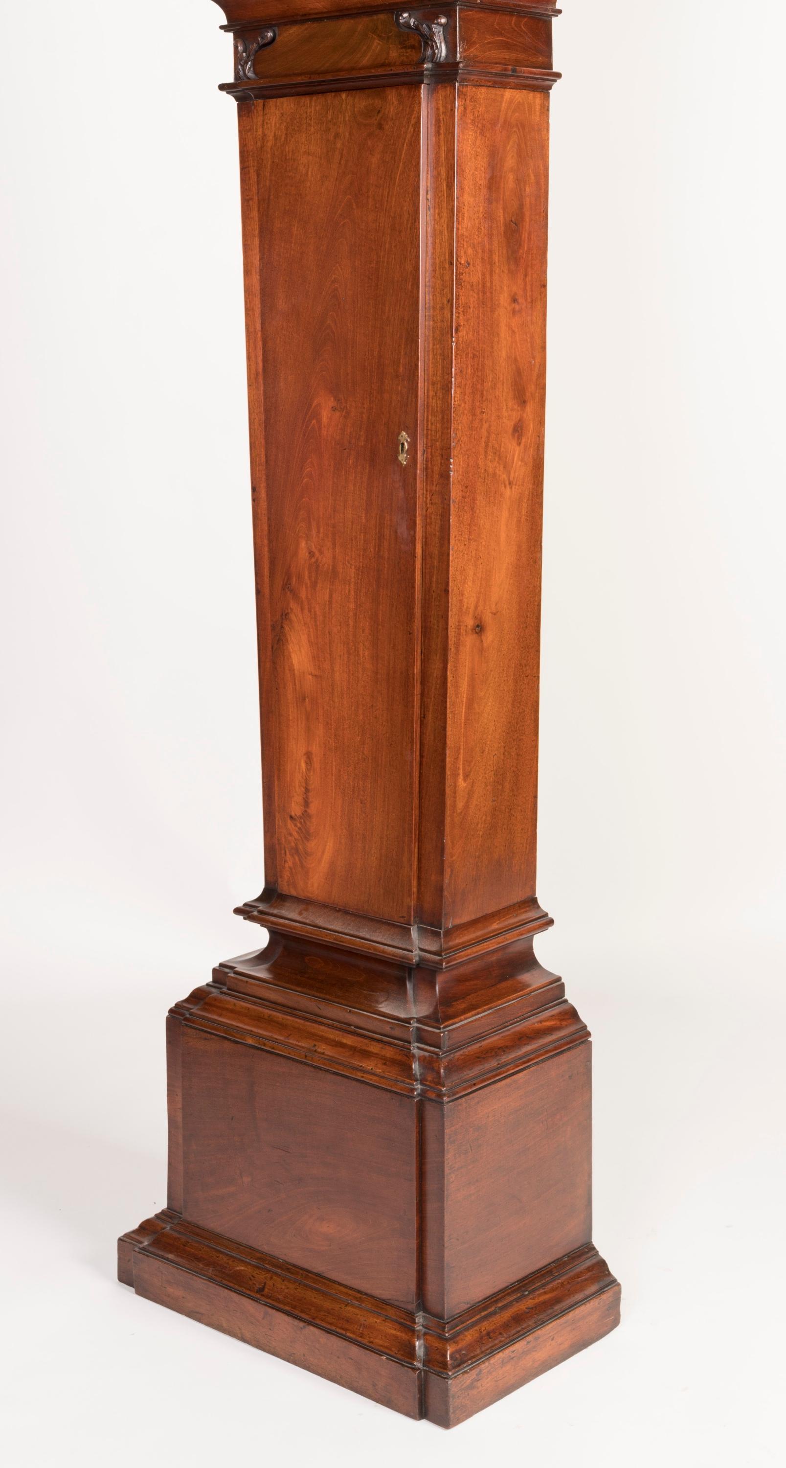 18th Century George III Period Mahogany Longcase Clock by Henry Hindley of York For Sale 2