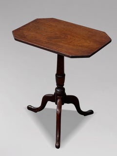 18th Century George III Period Mahogany Octagonal Top Tripod Table