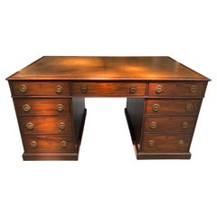 18th Century George III Period Mahogany Partners Desk