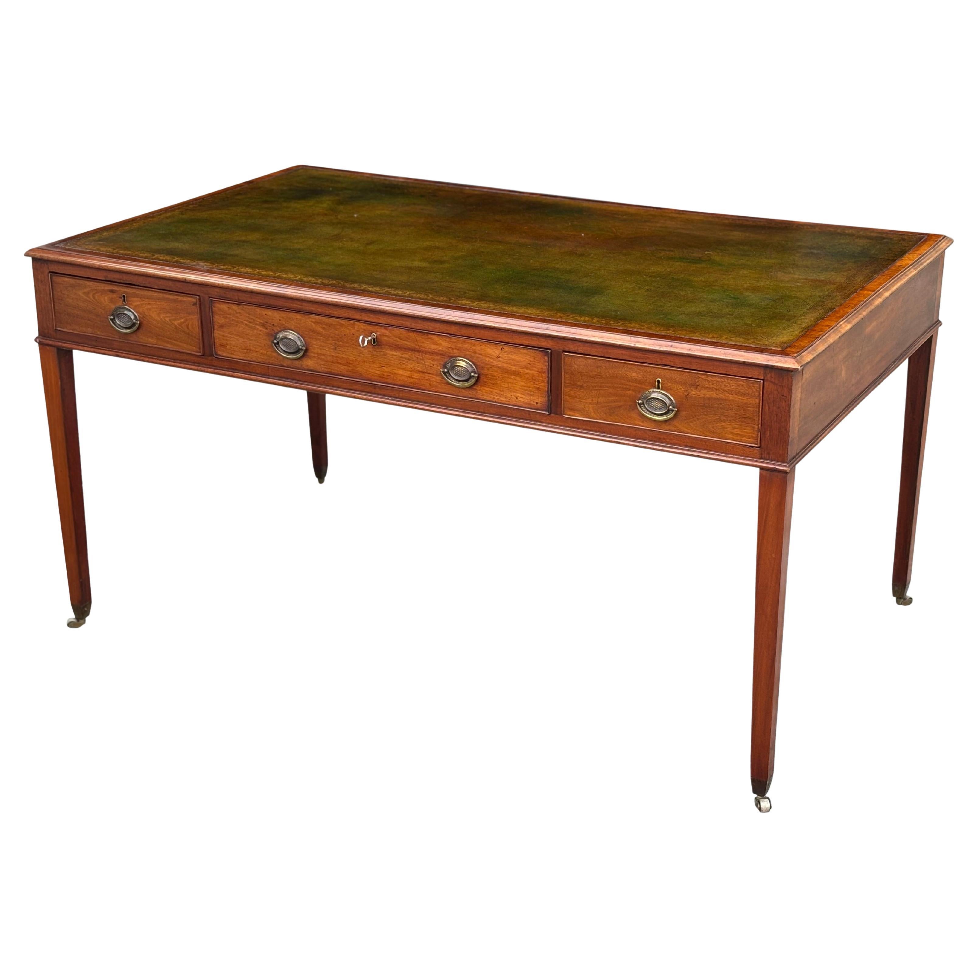 18th Century George III Period Mahogany Partners Writing Table