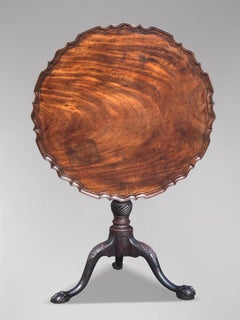 18th Century George III Period Mahogany Pie-Crust Edge Tripod Table