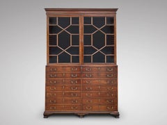 18th Century George III Period Mahogany Secretaire Library Bookcase