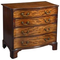 Antique 18th Century George III Period Mahogany Serpentine Chest of Drawers
