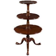 18th Century George III Period Mahogany Three-Tier Dumb Waiter