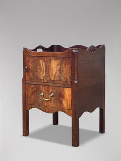 18th Century George III Period Mahogany Tray-Top Bedside Commode
