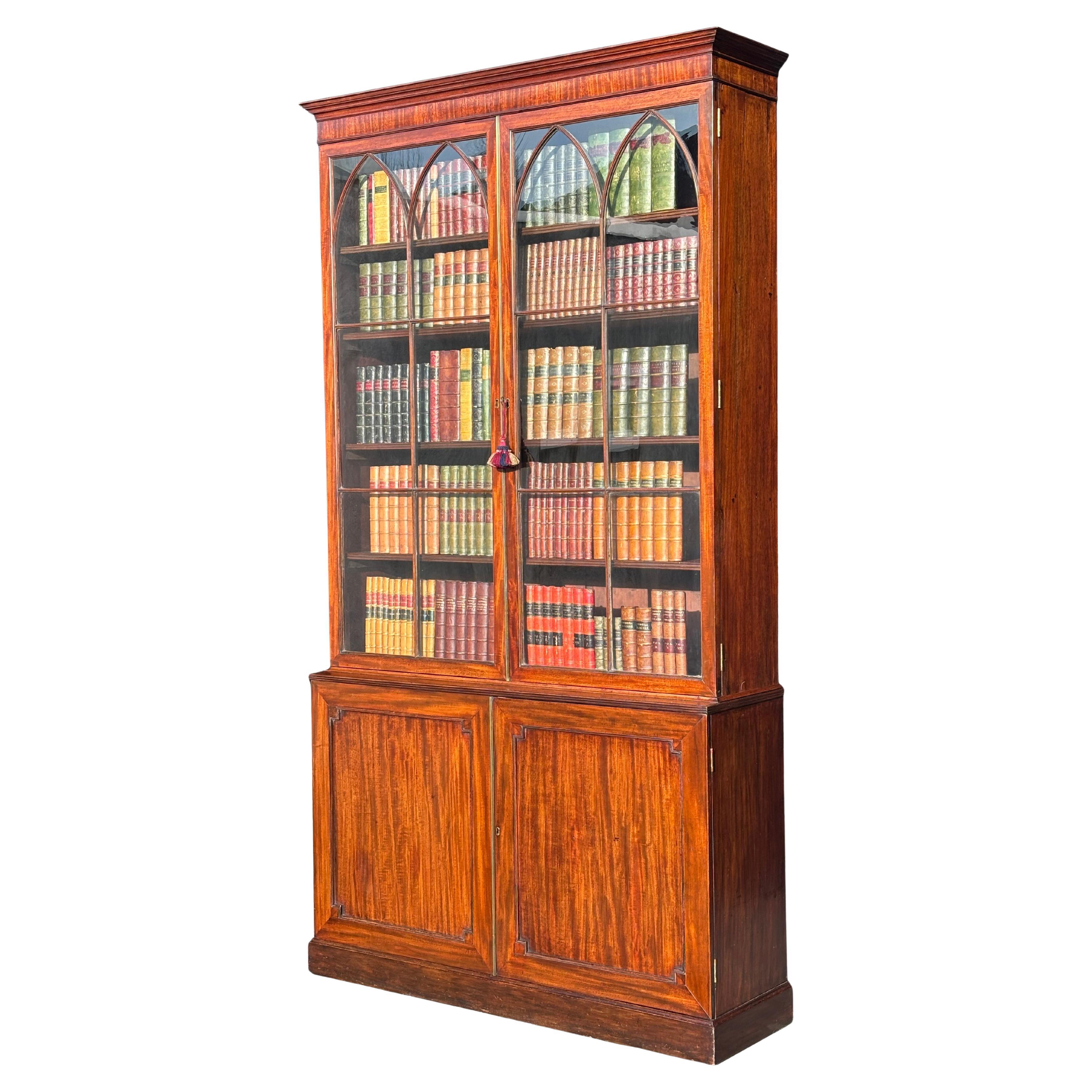 18th Century George III Period Mahogany Two-Door Library Bookcase