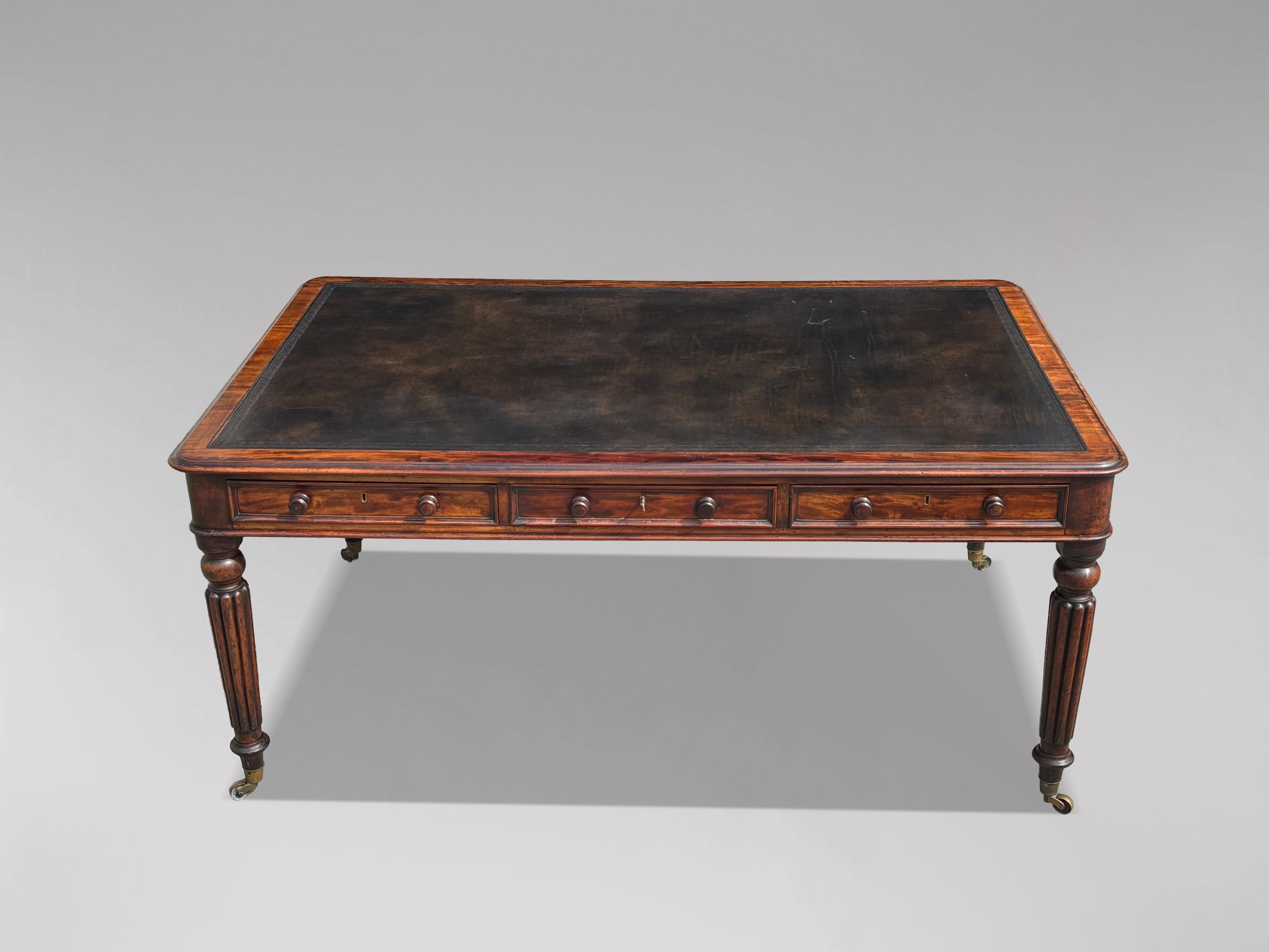 18. Jahrhundert George III Periode Mahagoni-Schreibtisch gestempelt W.Priest im Angebot 7