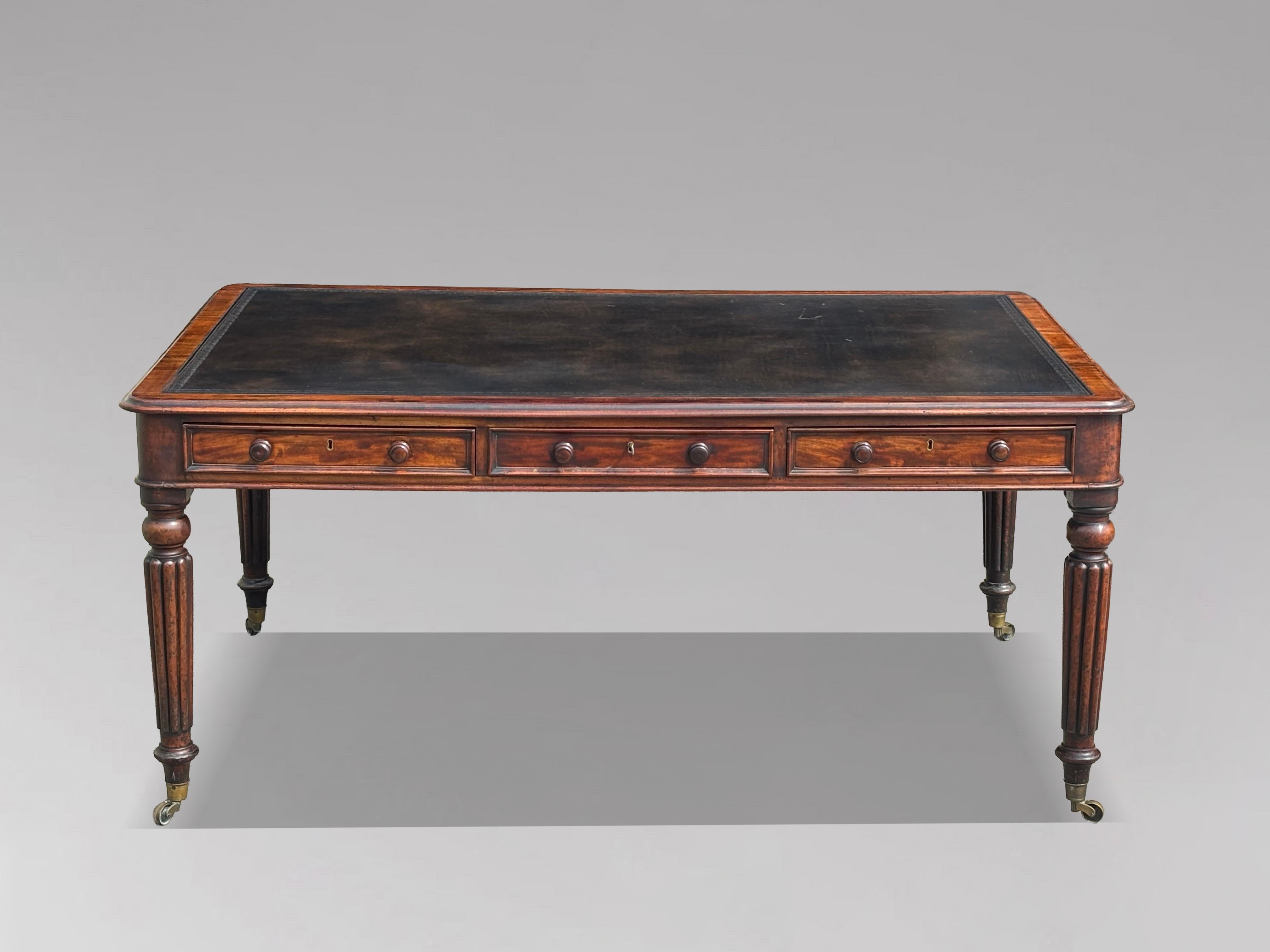 Sehr schöner Mahagoni-Schreibtisch aus der Zeit Georgs III. des 18. Jahrhunderts, gestempelt W. Priest / 1&2 Tudor Street / Blackfriars

Ein sehr schöner Mahagoni-Schreibtisch aus dem späten 18. Jahrhundert aus der Zeit von George III. Er ist aus