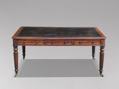 18th Century George III Period Mahogany Writing Table Stamped W.Priest