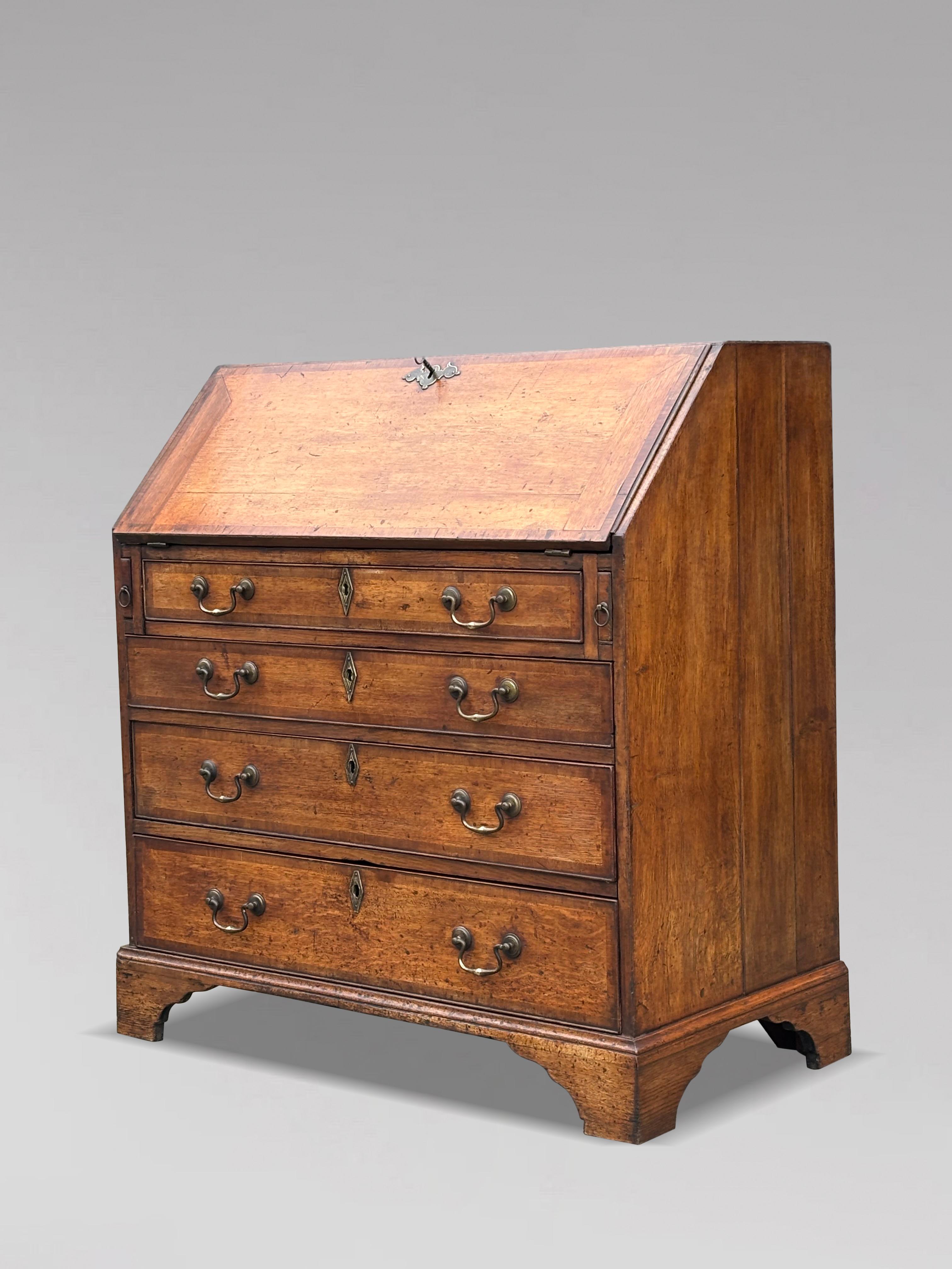 18th Century George III Period Oak Bureau 5