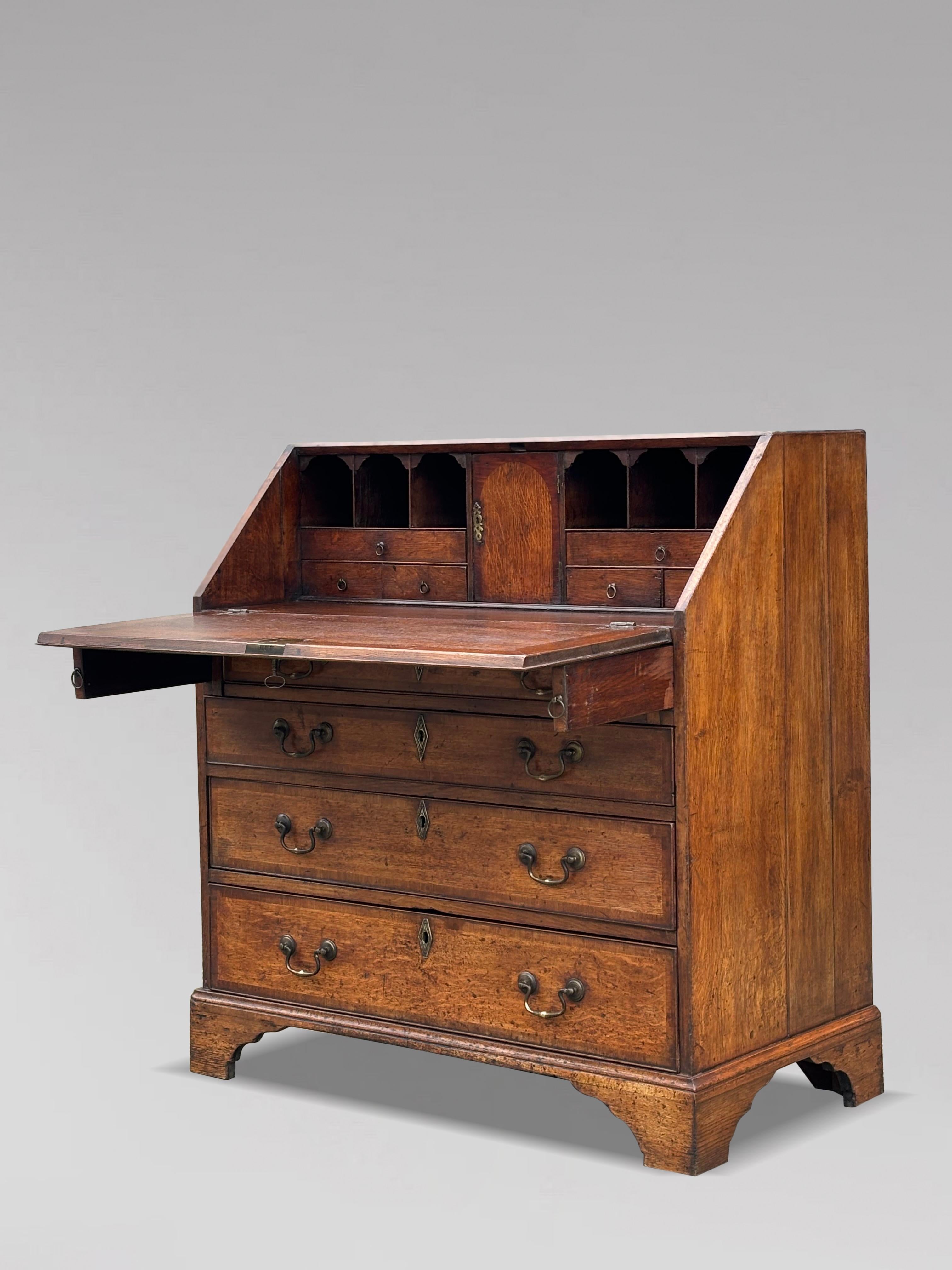 18th Century George III Period Oak Bureau 6