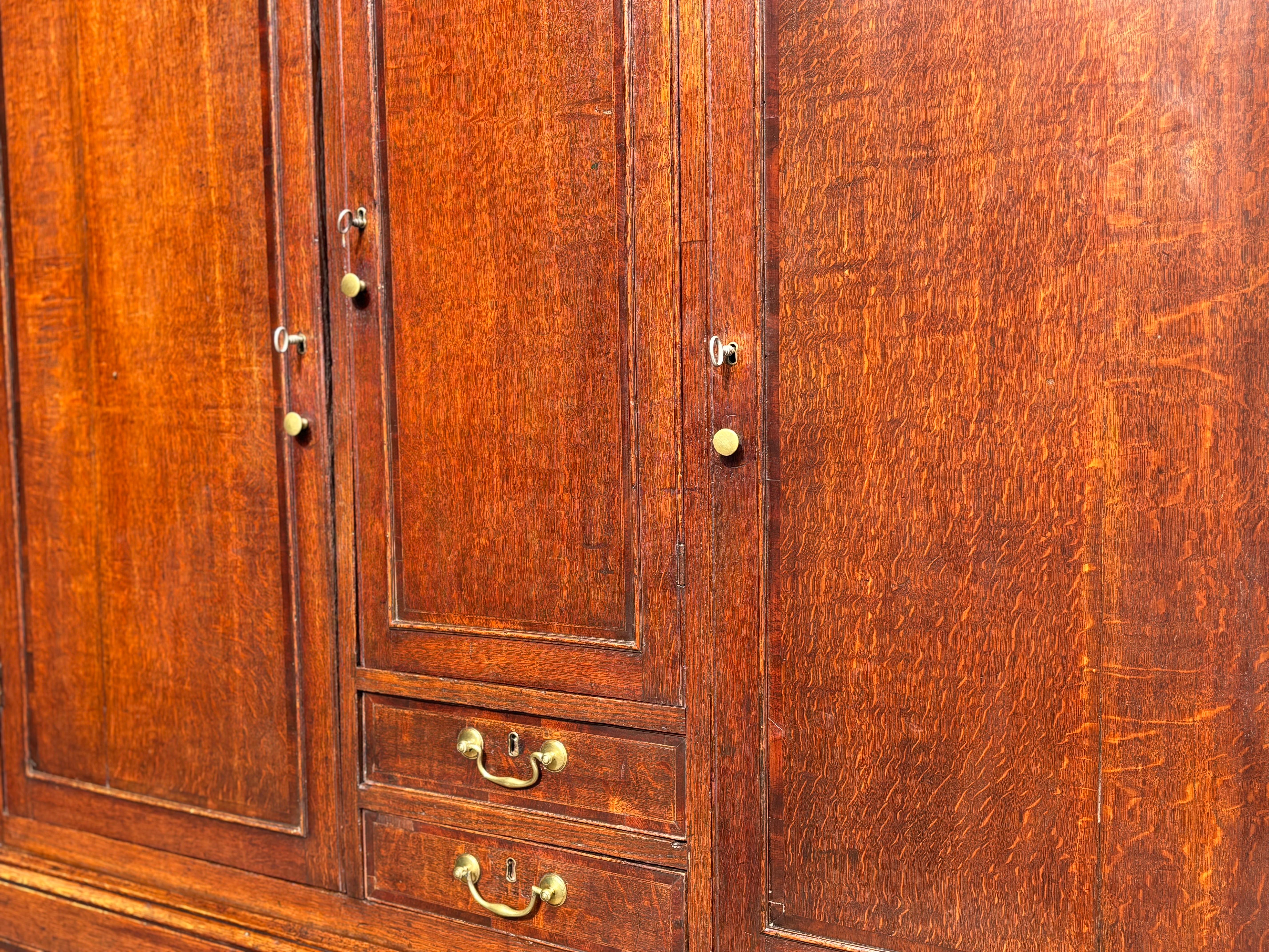 18th Century George III Period Oak Housekeepers Cupboard For Sale 6