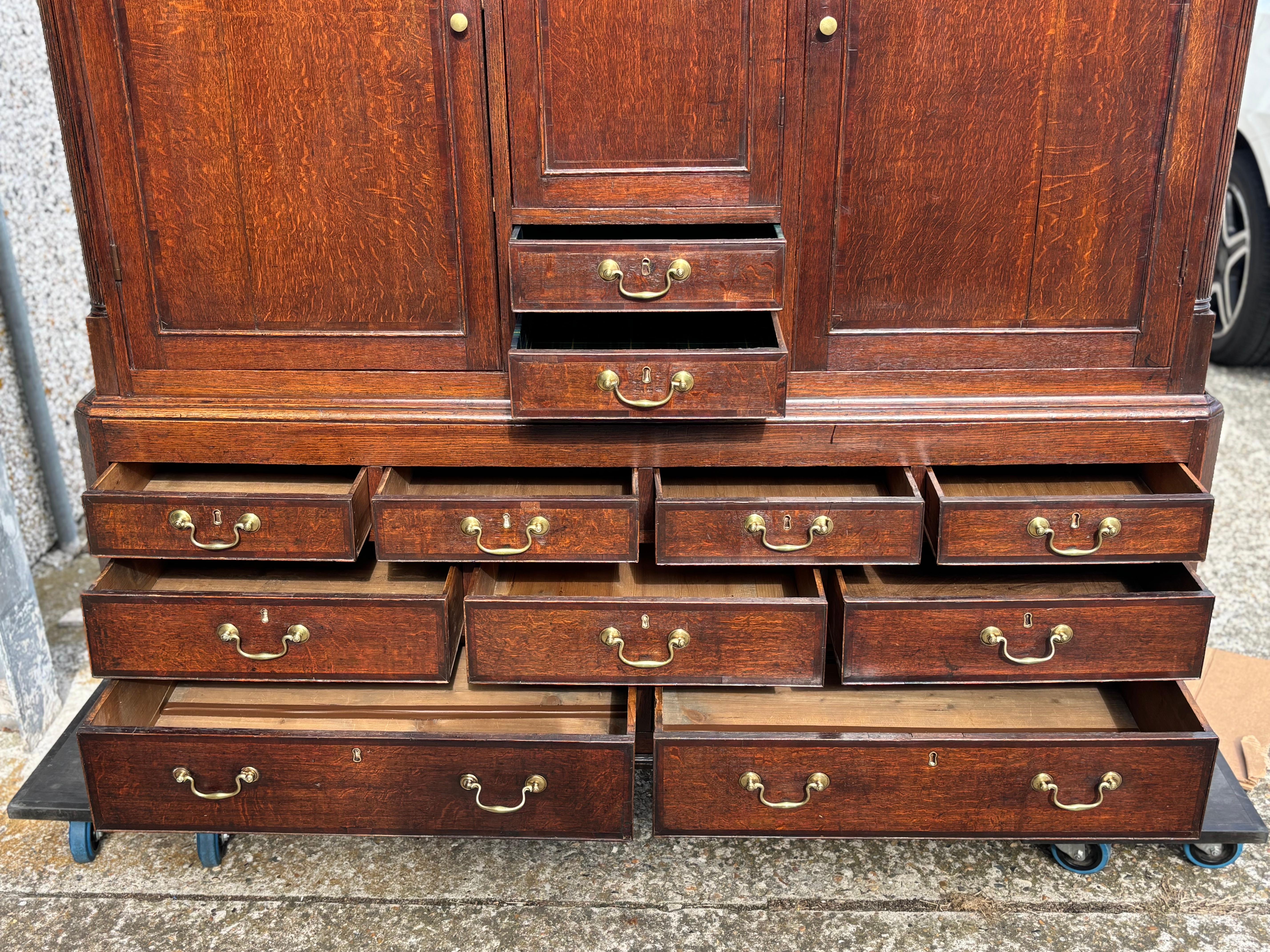 18th Century George III Period Oak Housekeepers Cupboard For Sale 7