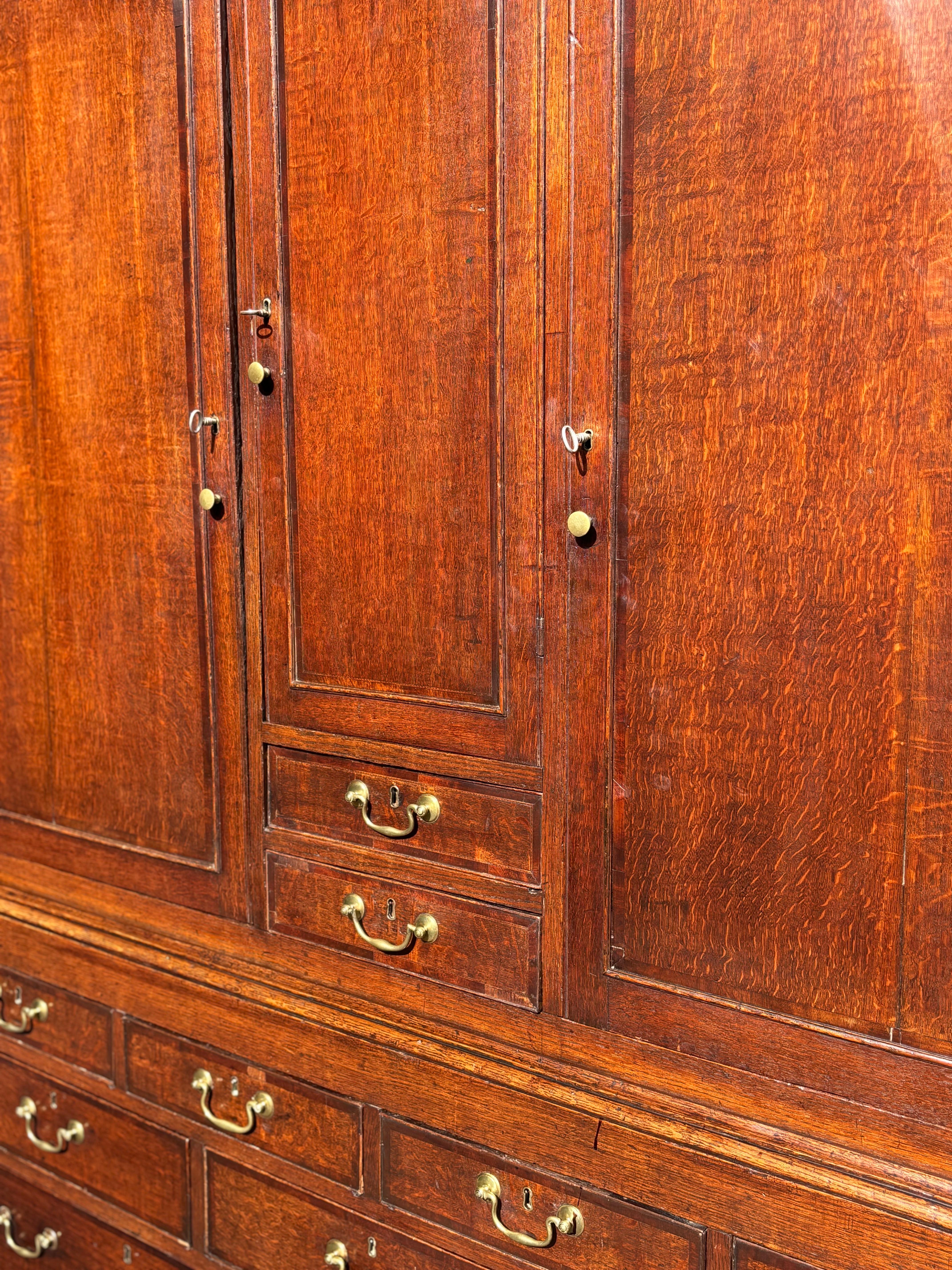 18th Century George III Period Oak Housekeepers Cupboard For Sale 1