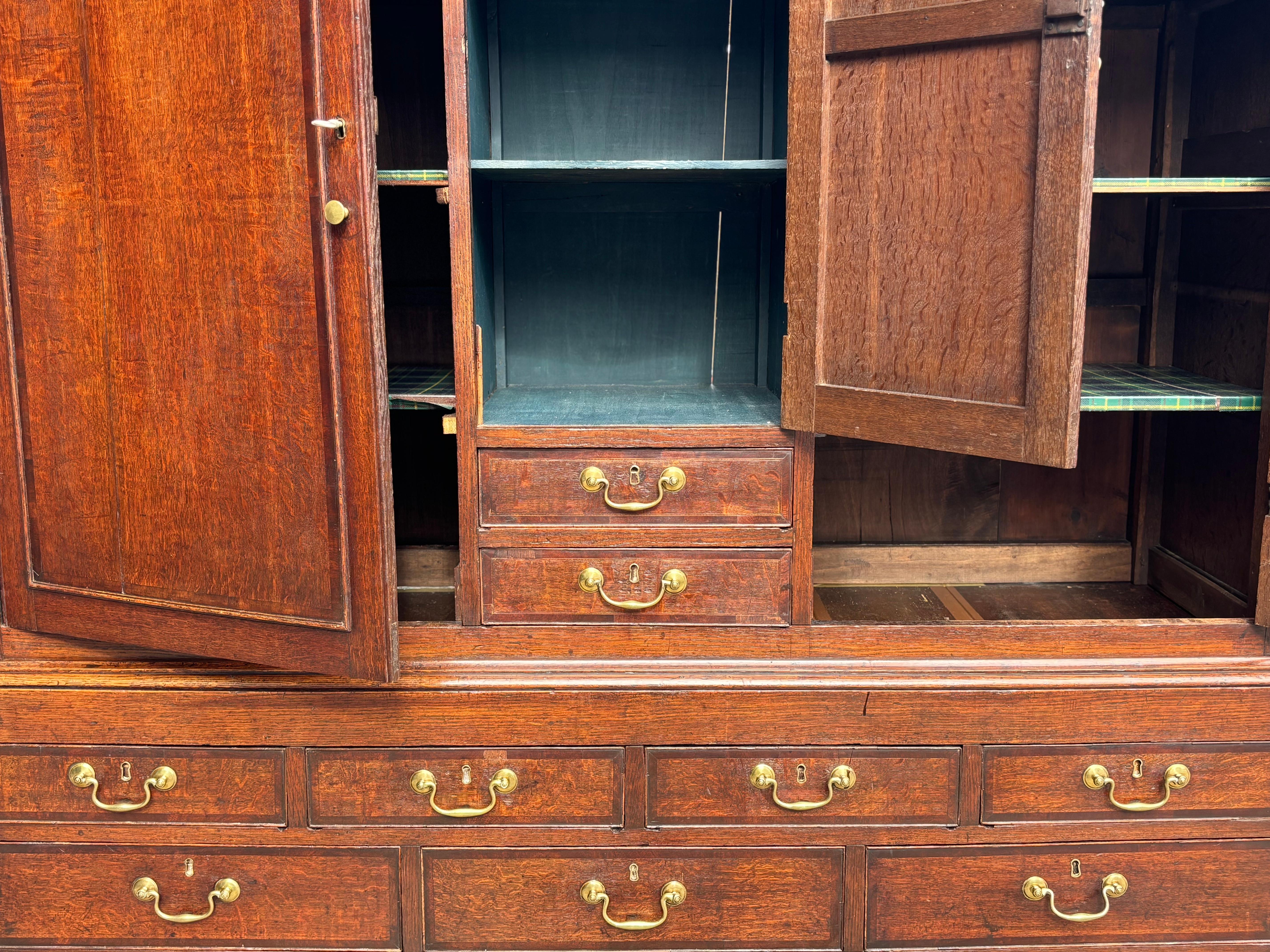 18th Century George III Period Oak Housekeepers Cupboard For Sale 2