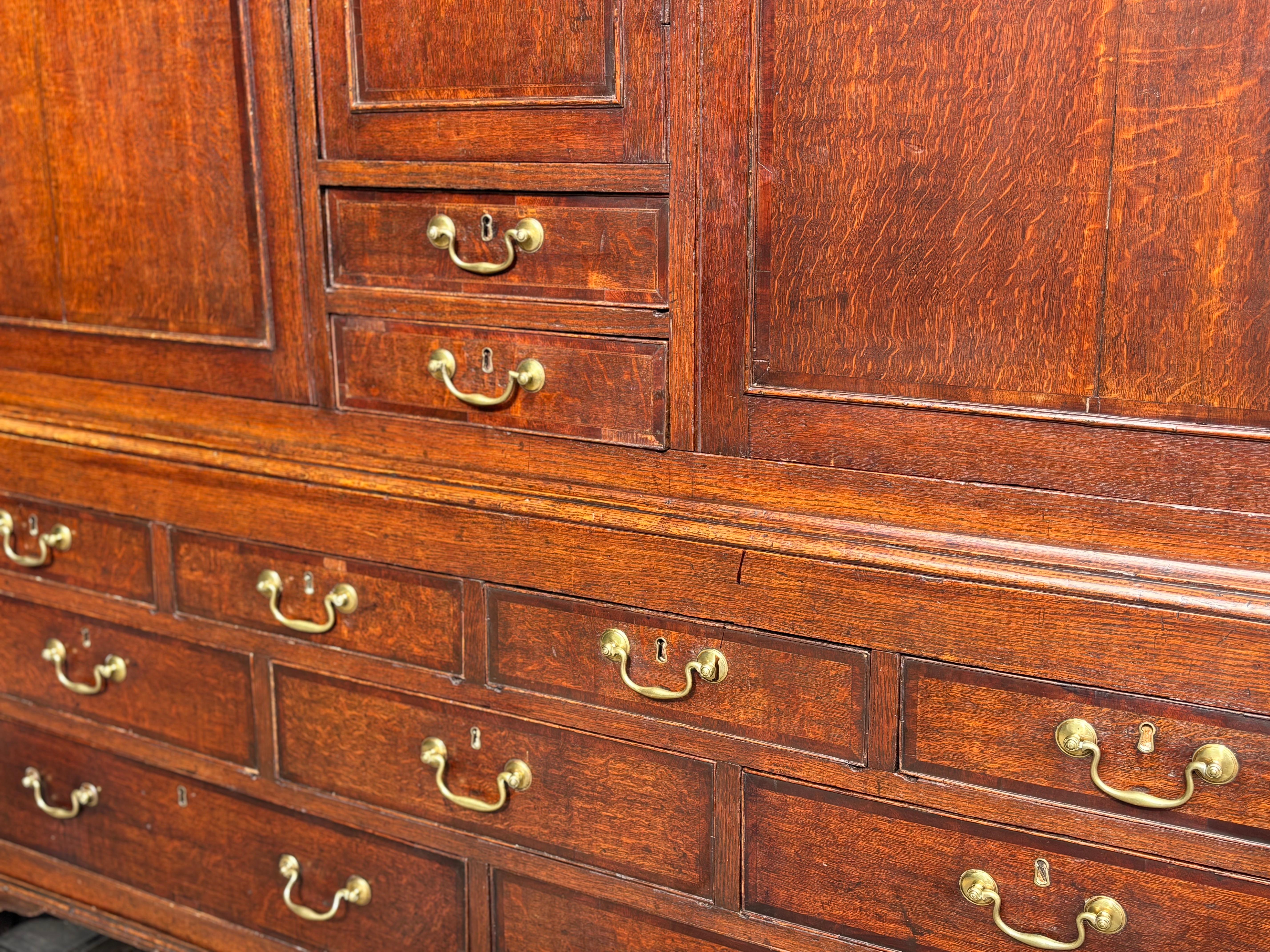 18th Century George III Period Oak Housekeepers Cupboard For Sale 3