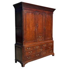18th Century George III Period Oak Housekeepers Cupboard