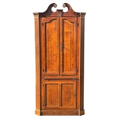 Used 18th Century George III Period Oak Standing Corner Cupboard