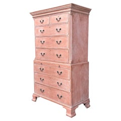 18th Century George III Period Painted Chest on Chest Circa 1780