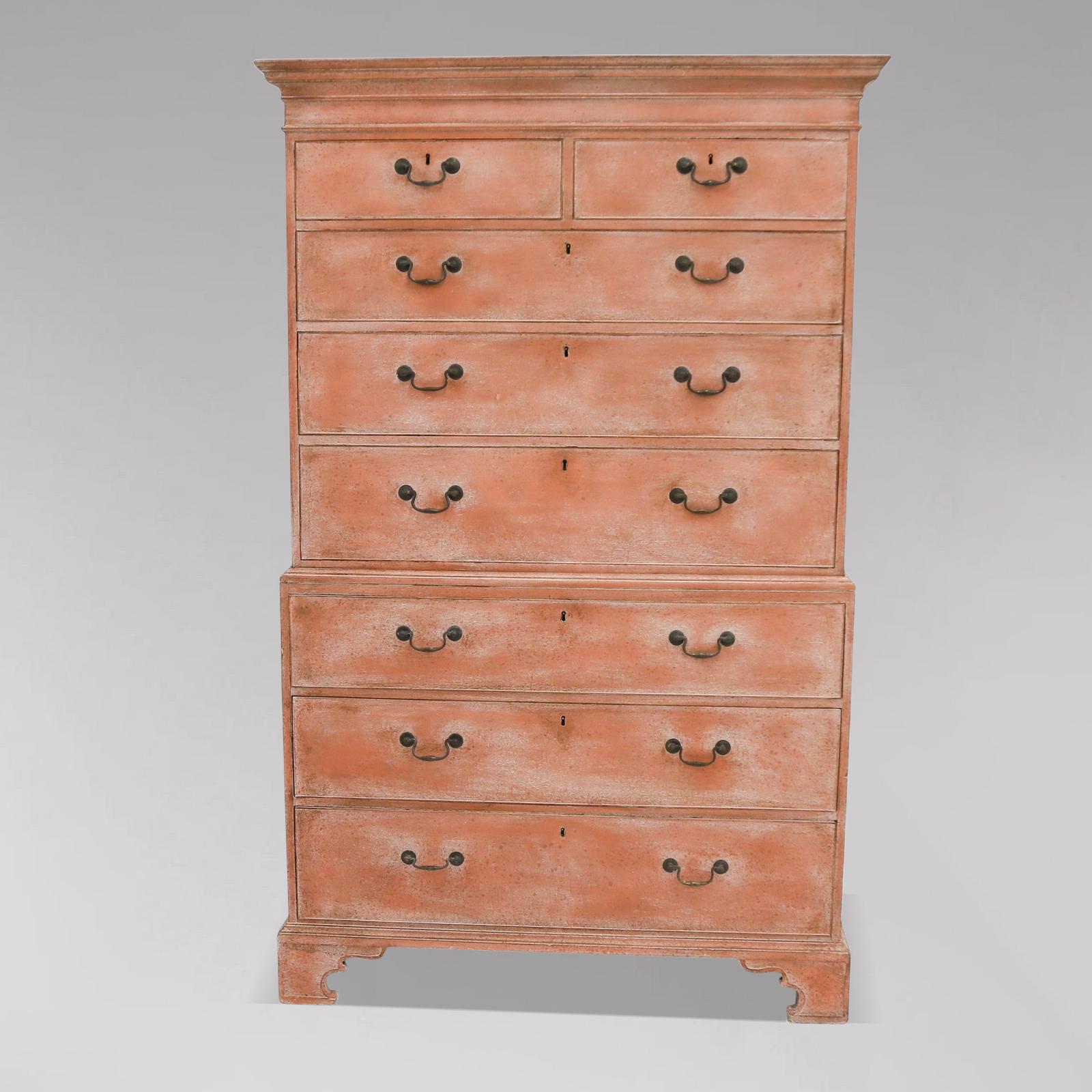 18. Jahrhundert George III Periode bemalte Truhe auf Truhe (George III.) im Angebot