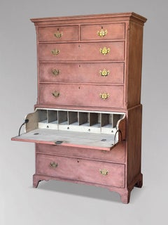 18th Century George III Period Painted Secretaire Tallboy