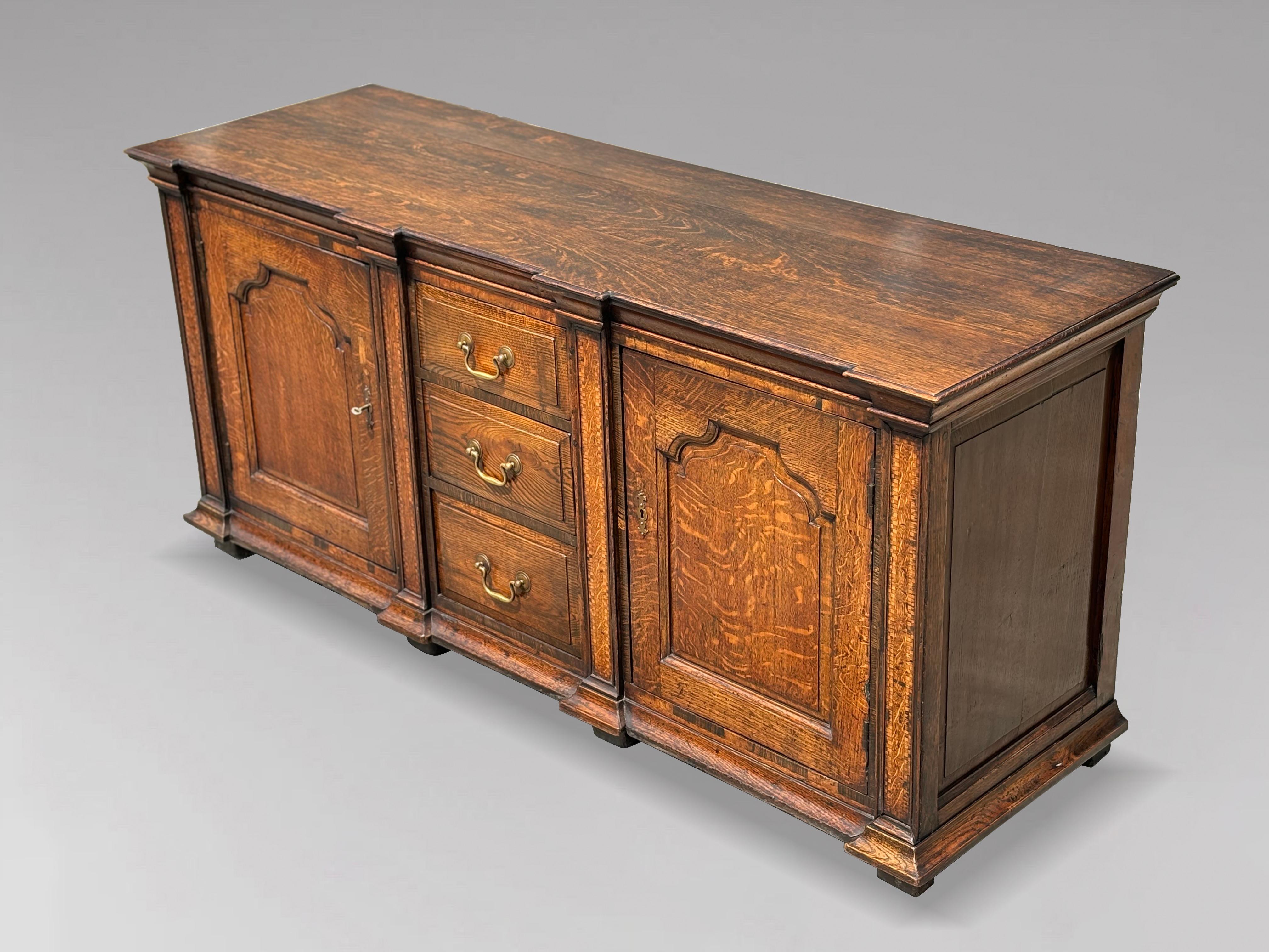18th Century George III Period Parquetry Oak Dresser Base For Sale 6