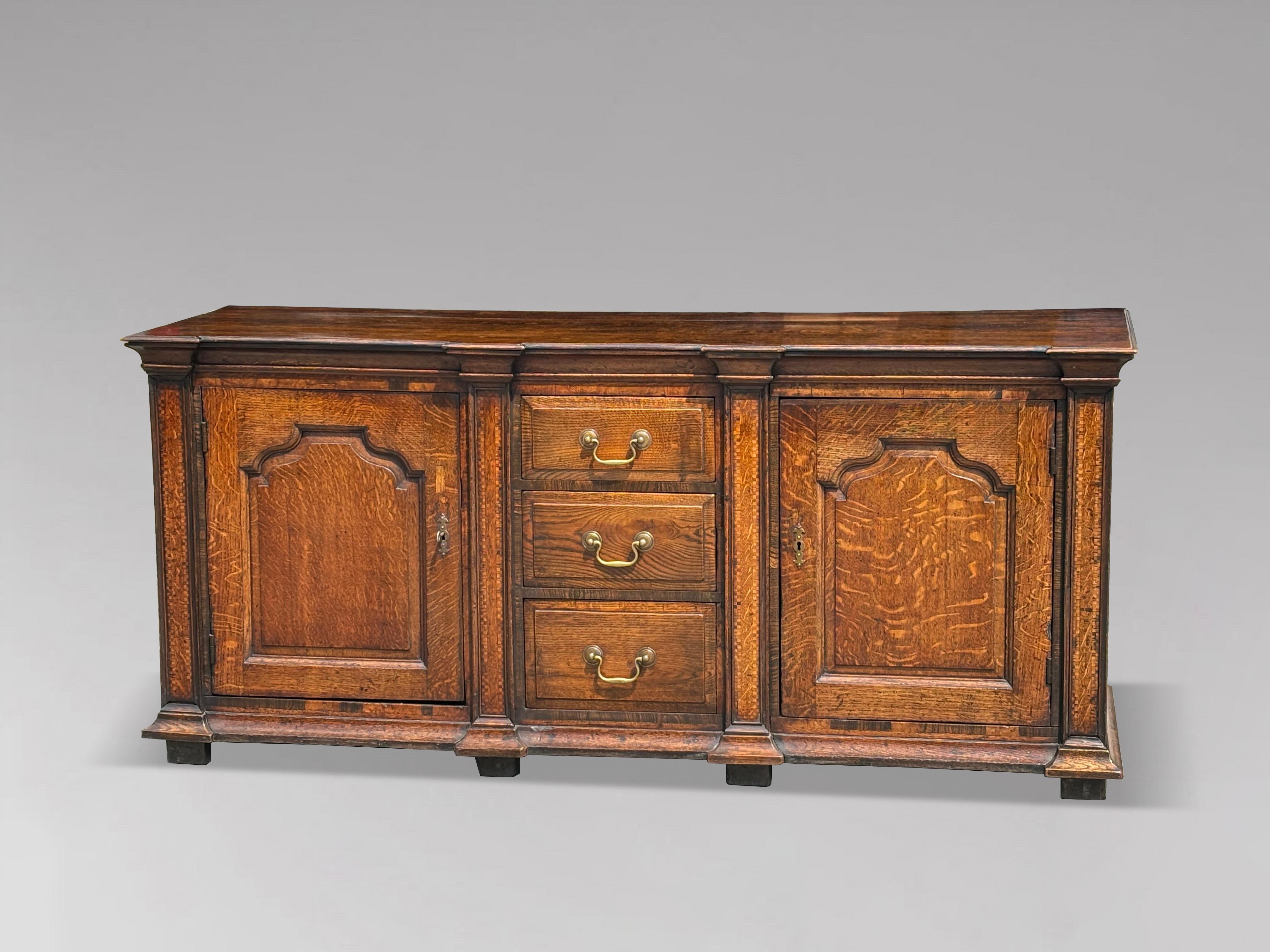 18th Century George III Period Parquetry Oak Dresser Base For Sale 8