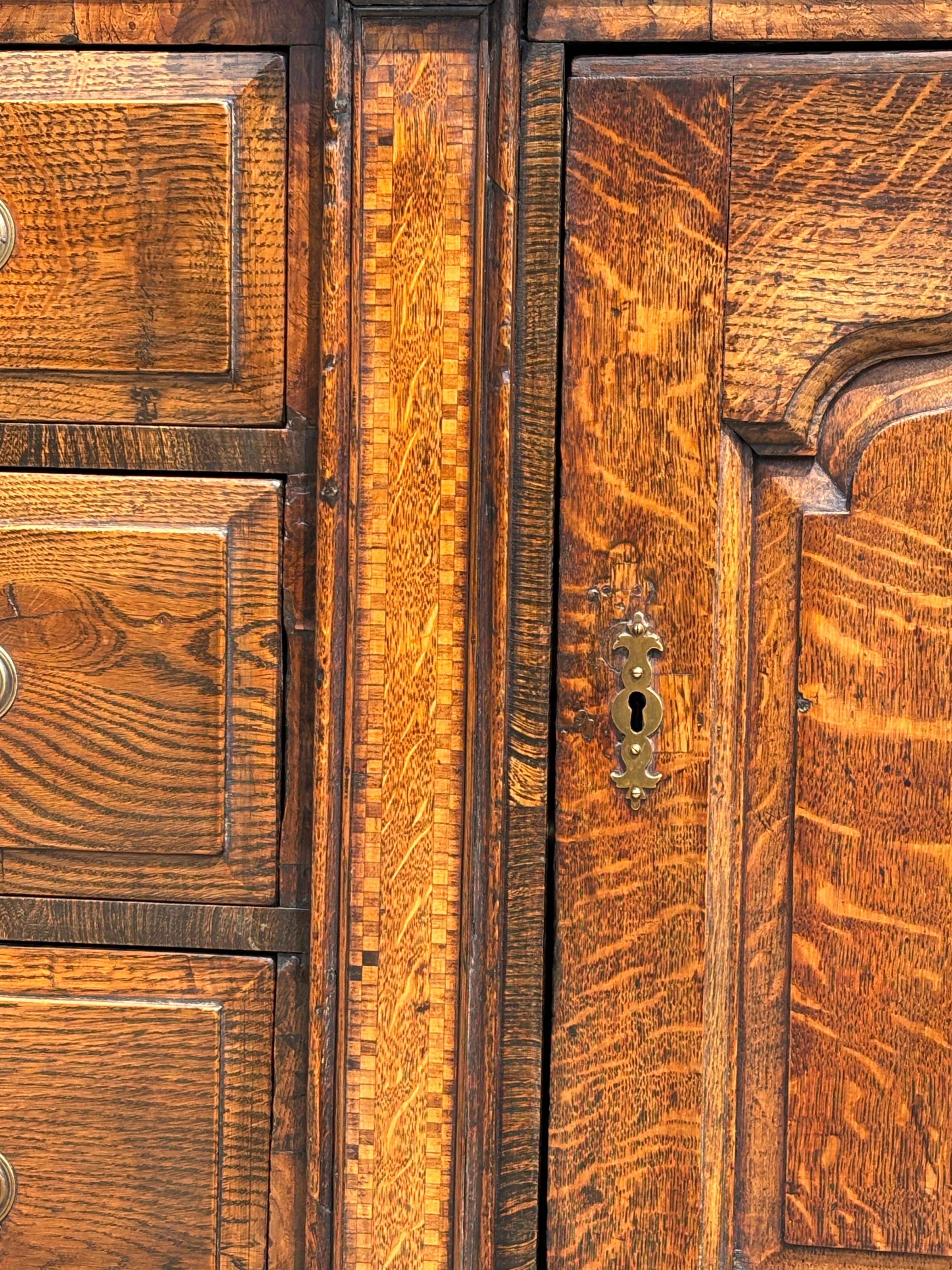18th Century George III Period Parquetry Oak Dresser Base For Sale 9