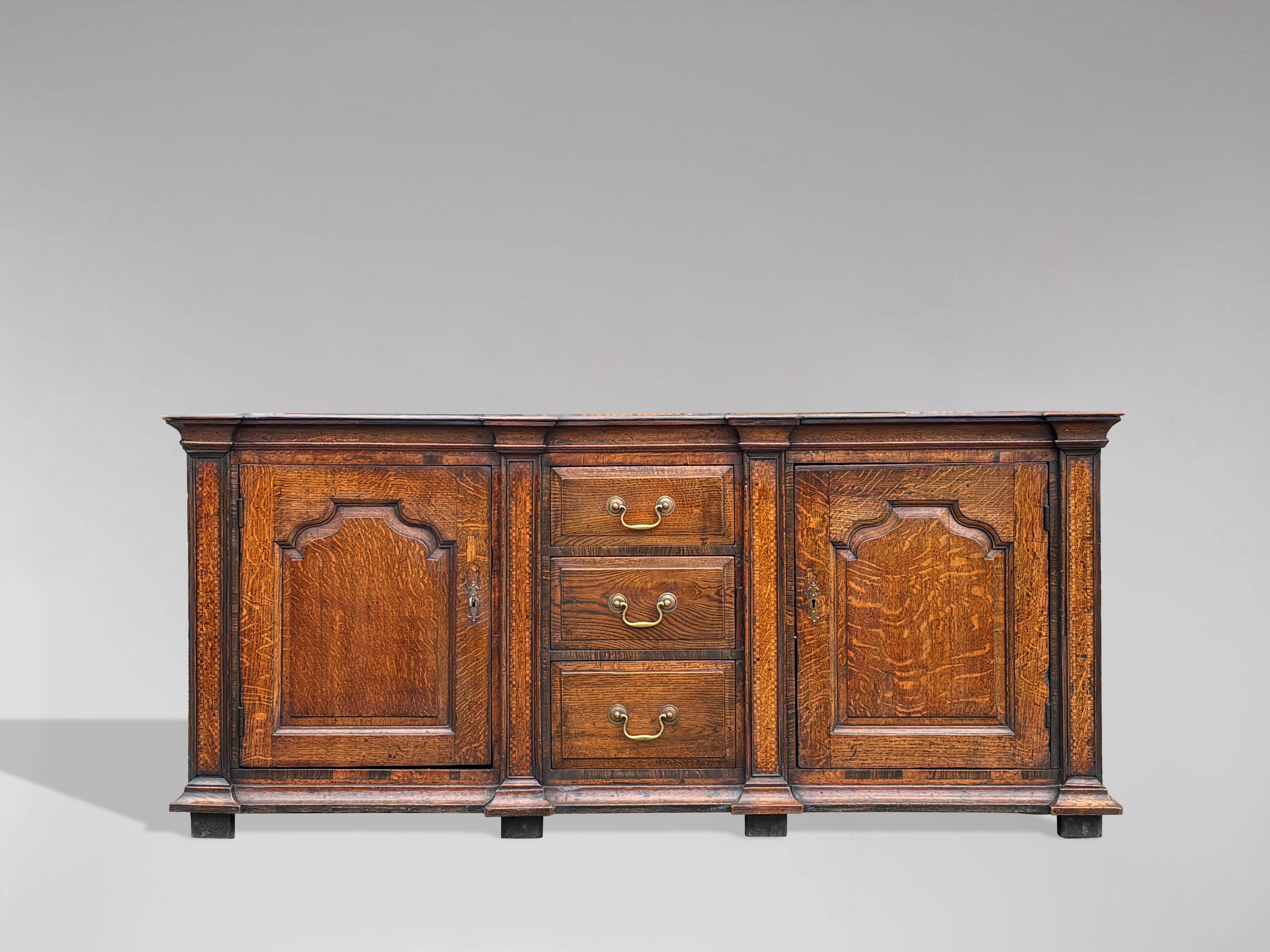 18th Century George III Period Parquetry Oak Dresser Base For Sale 11
