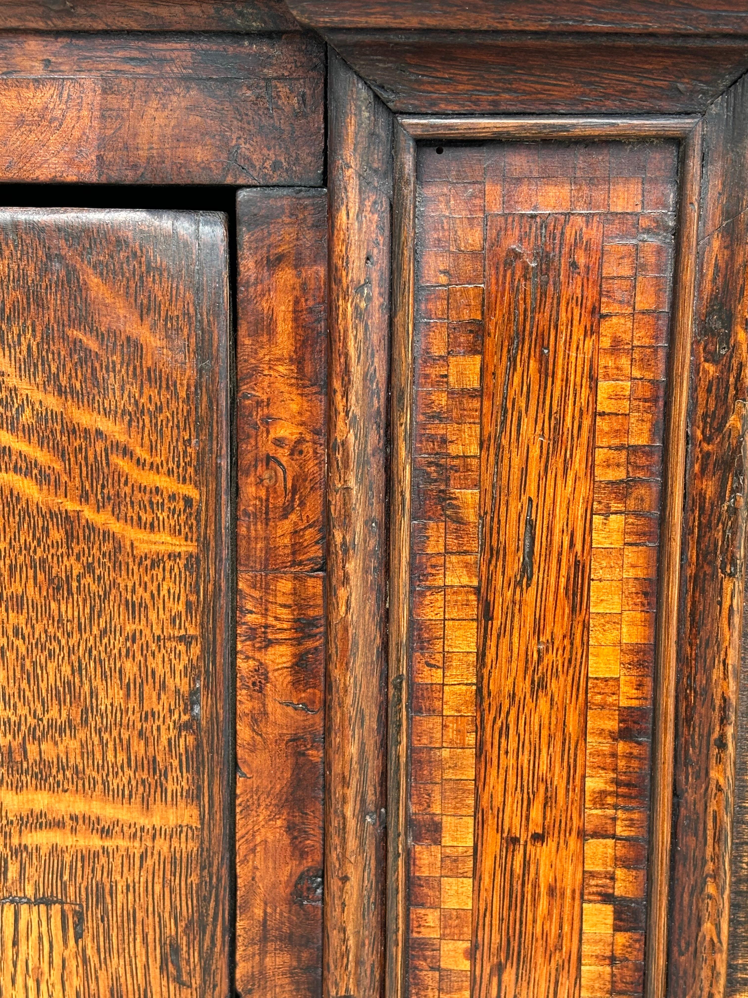 18th Century George III Period Parquetry Oak Dresser Base For Sale 3