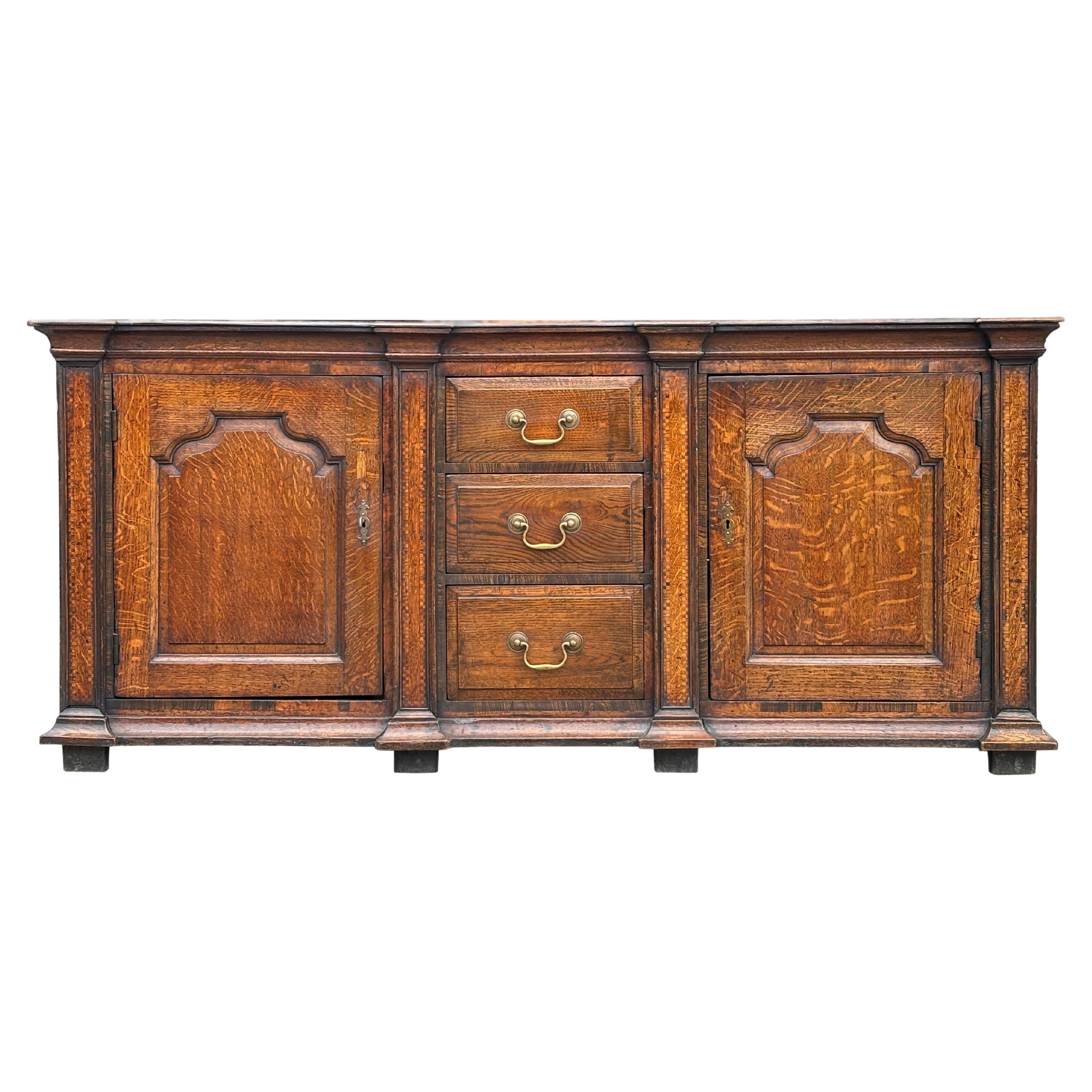 18th Century George III Period Parquetry Oak Dresser Base