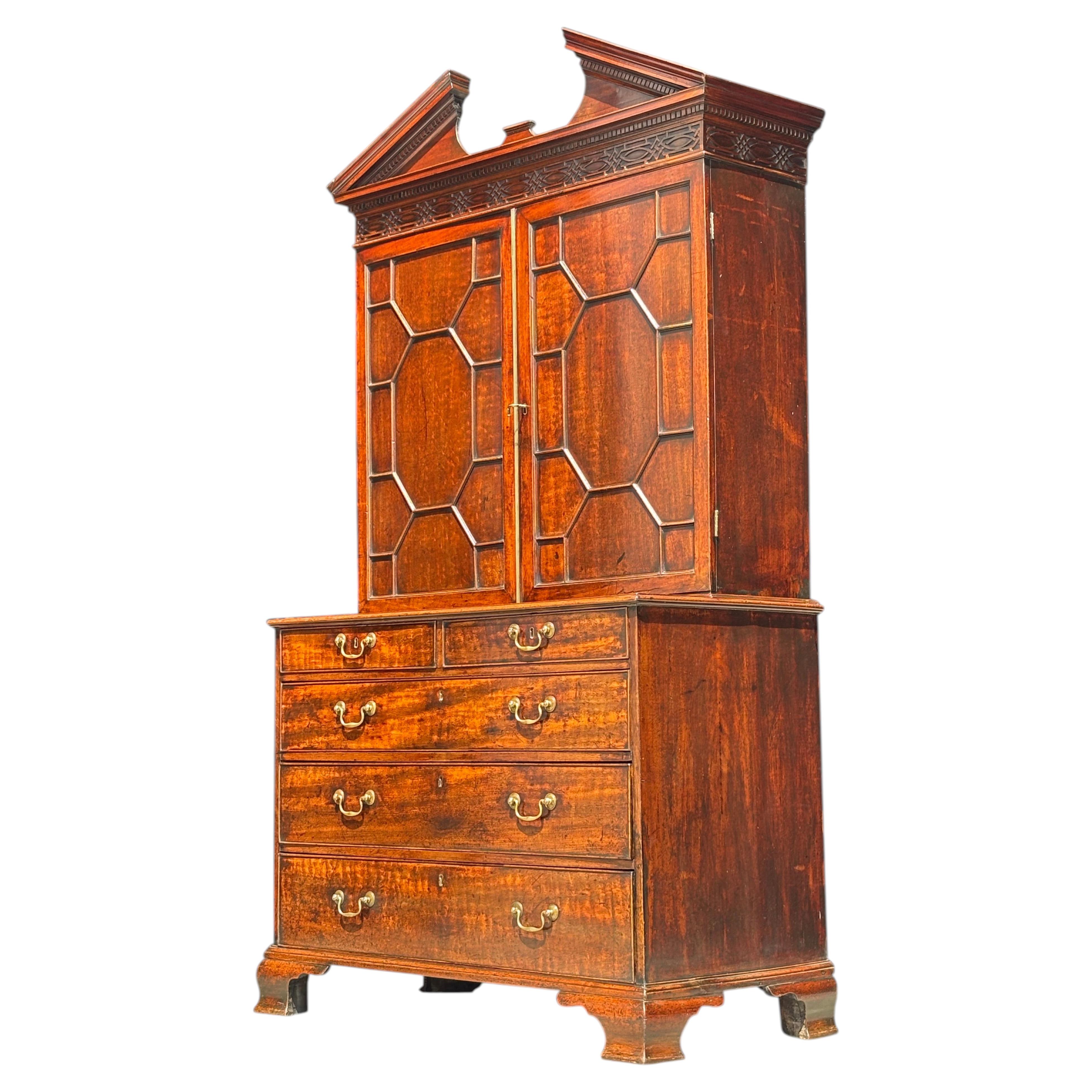 18th Century George III Period Thomas Chippendale Mahogany Bookcase