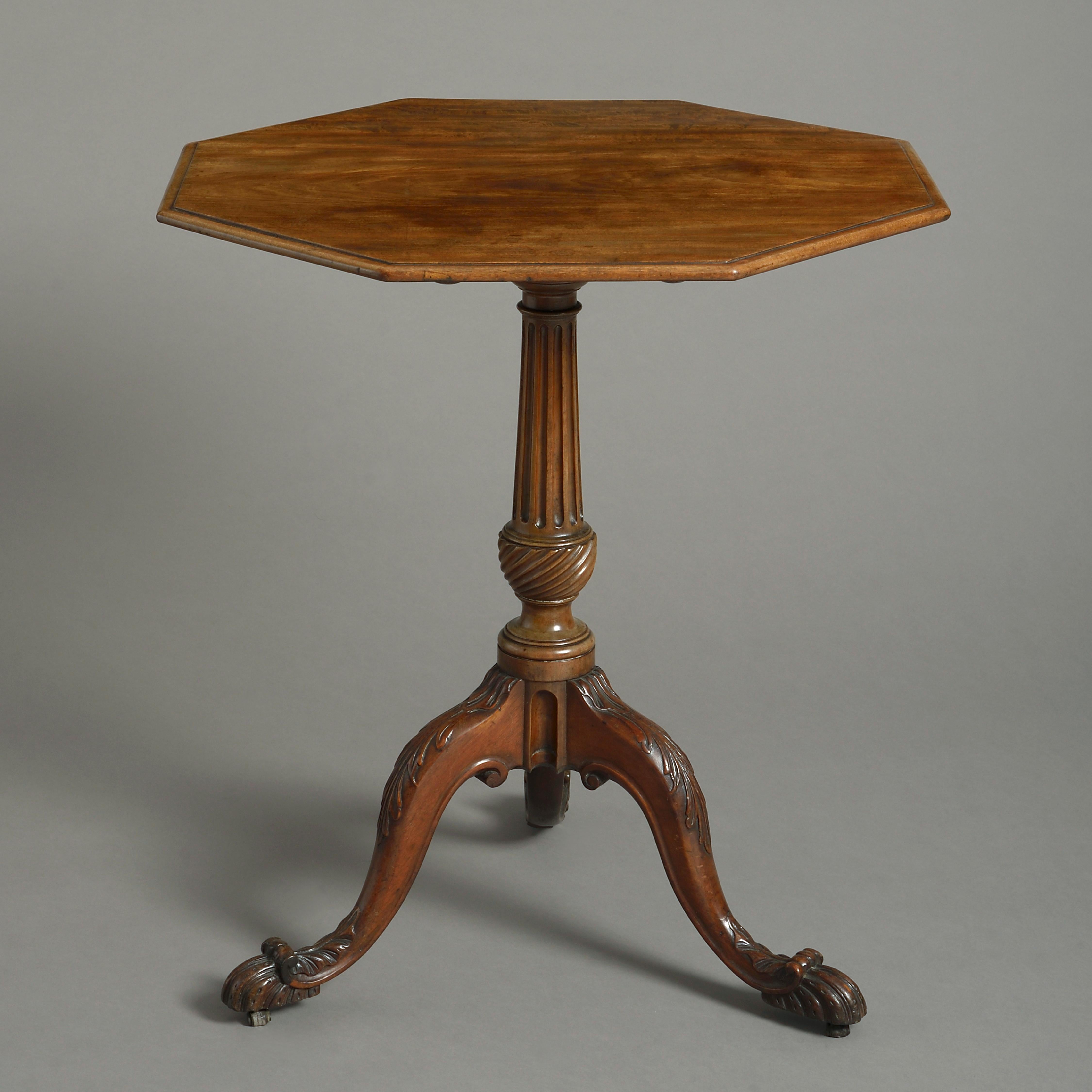 English 18th Century George III Period Thomas Chippendale Style Mahogany Tripod Table