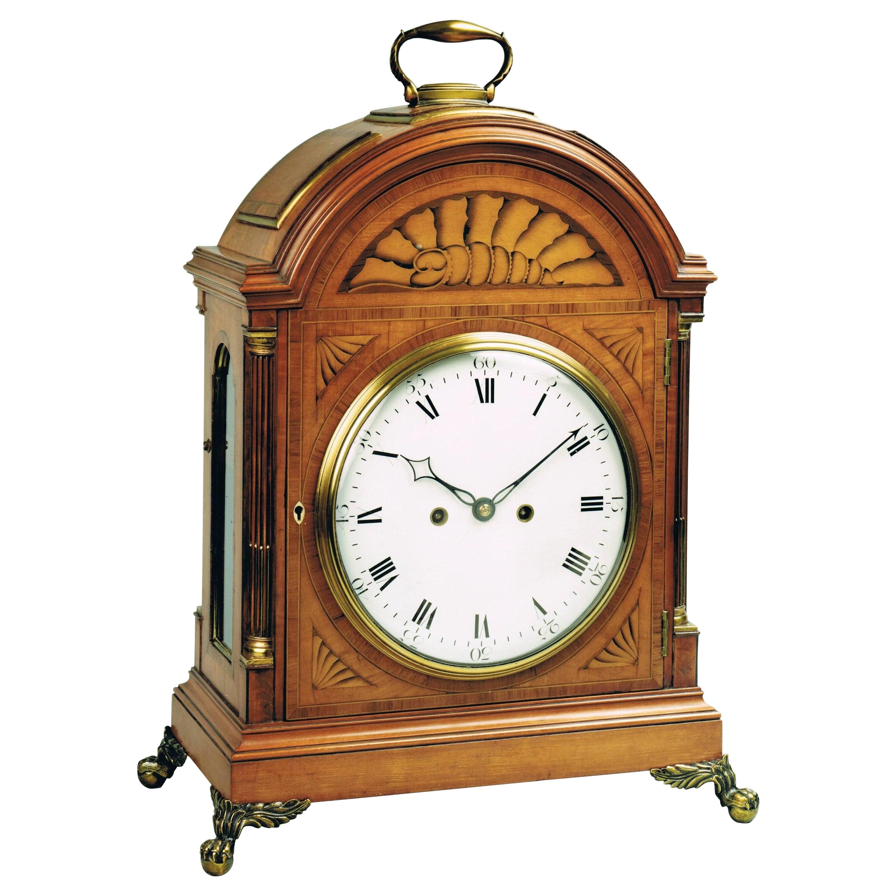 18th Century Satinwood Bracket Clock by Thomas Wright of Poultry London