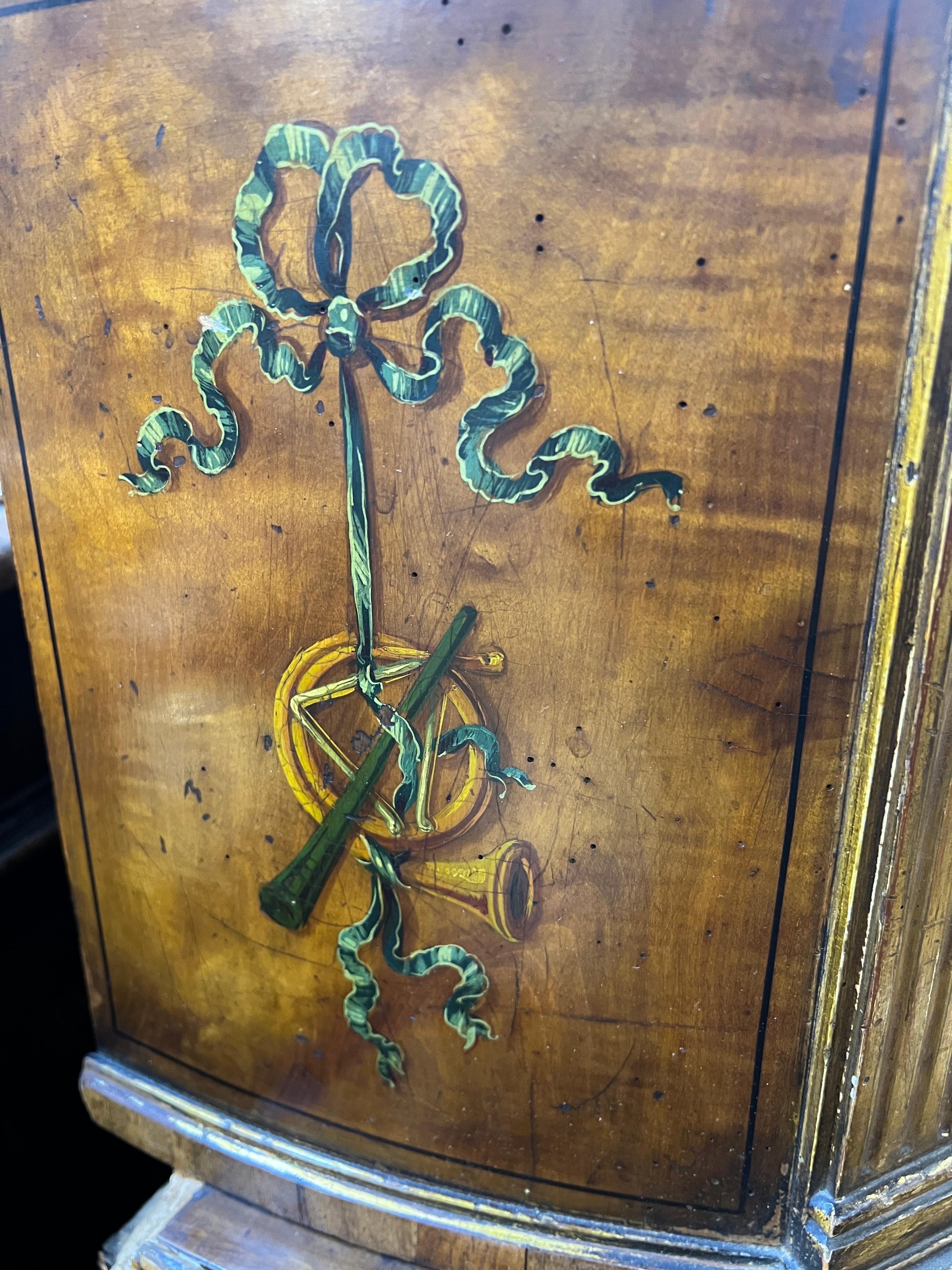 18th Century George III Adam Satinwood Credenzas Hand Painted Gilt  1700 For Sale 2